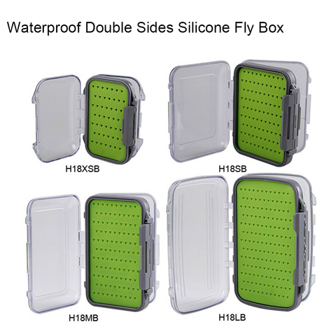 Aventik Waterproof Double Sides Silicone Fly Box Silicone Insert Fly Fishing Tackle Boxes Double Side Clear Lids Fly Box ► Photo 1/4