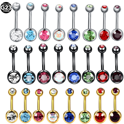 New Sexy G23 Titanium Belly Button Rings Navel Piercing Jewelry 14G Glitter Ombligo Nombril Body Pircing Jewelry For Women ► Photo 1/6