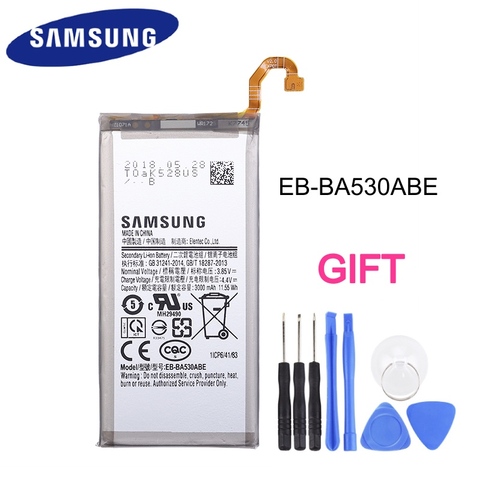 EB-BA530ABE 100% Original Replacement Phone Battery For Samsung Galaxy Galaxy A8 2022 (A530) A530 SM-A530F 3000mAh ► Photo 1/3