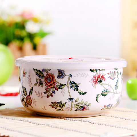 5 inch, real fine bone china food container, ceramic chinese bowl thermos lunch box, noodles korean, lunch box for kids ► Photo 1/2