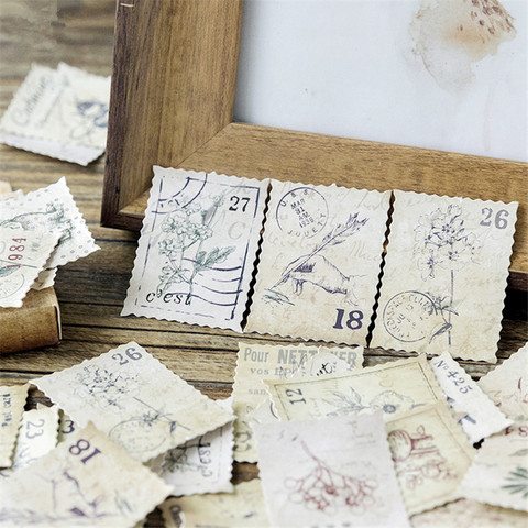 45pcs/box Stationery Stickers Vintage Stamp Sealing Label Travel Stickers Decorations Scrapbooking Diary Albums Bullet Journal ► Photo 1/5