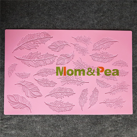 Mom&Pea GX176 Free Shipping Feather Lace Mold Cake Decoration Fondant Cake 3D Mold Food Grade Silicone Mould ► Photo 1/3