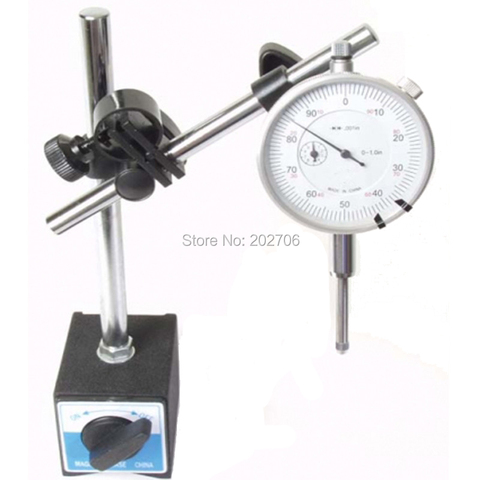 Magnetic stand with fine-adjustment & dial indicator 0-10mm with magnetic base ► Photo 1/6
