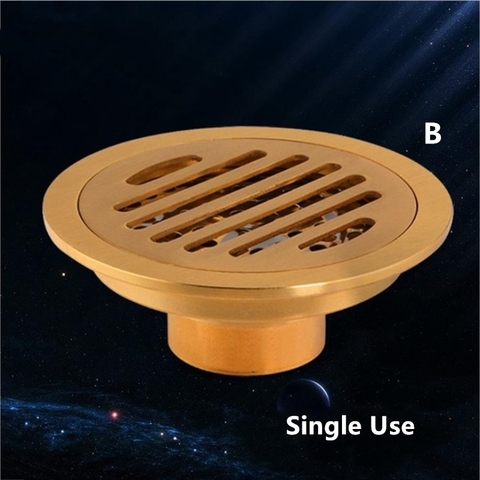 Free shipping 10 CM Brass Round Floor Drain Cover Shower Waste Drainer Grate Floor Drain ► Photo 1/1