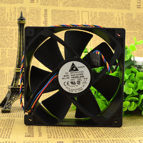 12CM 12038 12V 1.0A AUC1212DE 120 * 120 * 38mm 4 wire PWM Silent wi of chassis Cooling fan YK550-A00 ► Photo 1/2