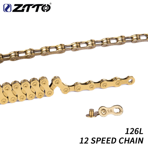 ZTTO MTB 12 Speed Chain Gold 12s eagle Golden 12speed Chain x1 x12 1x12 System Connector Included 126L links For Bicycle bike ► Photo 1/6