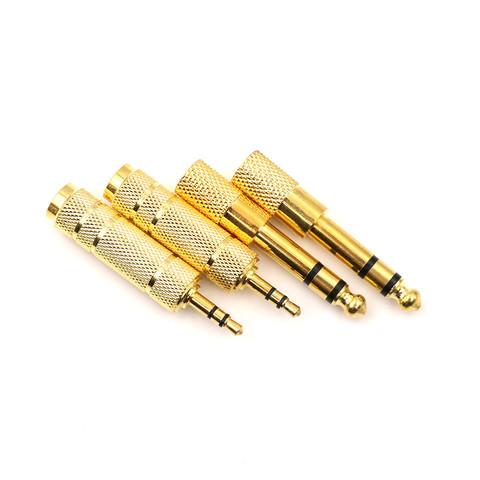 3.5mm Male to 6.5 mm Female Adapter 3.5 plug to 6.5 Jack Stereo Audio Adaptor For Microphone Headphone AUX Cable Convertor Gold ► Photo 1/6