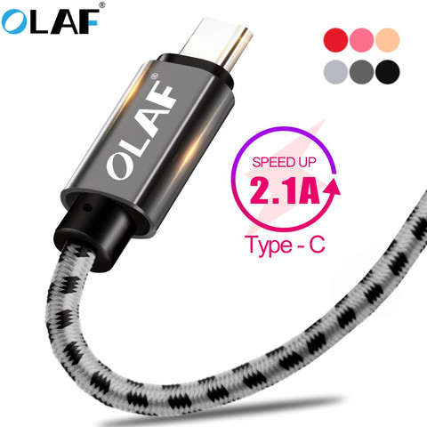OLAF USB Type C Fast Charging USB C Cable Type-C 3.1 Data Cord USB Phone Charger Cables For Samsung S9 S8 Note 9 8 pocophone F1 ► Photo 1/6