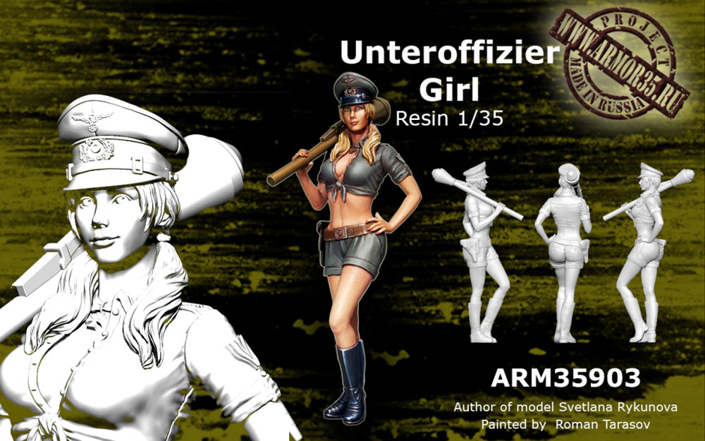 WWII 1/35 German Unteroffizier Girl Soldier Resin Model Kit 1 Figure Unpainted 