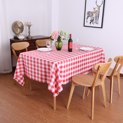 Simple And Generous Rural Style Home Dining Table Cloth Restaurant Rectangular/Round Picnic Plaid Cloth Red Checkered Tablecloth ► Photo 1/6