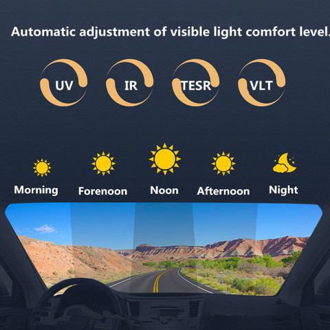 25%-75%VLT Sunice Car Window Film Photochromic Film Nano Ceramic Solar Tint car sun shade Tint car accessories with width 50cm ► Photo 1/6