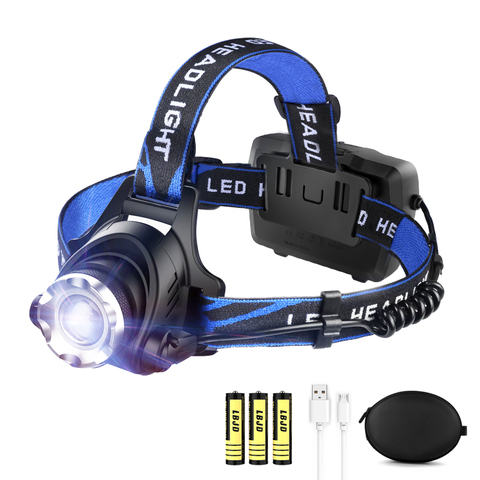 3*18650 RU LED Body Motion Sensor Headlamp Lantern XML T6 L2 Zoomable Head Lamp Flashlight Torch Waterproof Lanterna Headlamps ► Photo 1/6