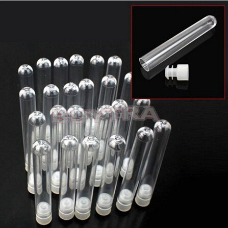 10 Pcs Clear Plastic Test Tube With Cap 12x75mm U-shaped Bottom Long Transparent Test Tube Lab Supplies ► Photo 1/2
