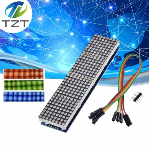 MAX7219 Dot Matrix Module For Arduino Microcontroller 4 In One Display with 5P Line Red Green Blue ► Photo 1/6