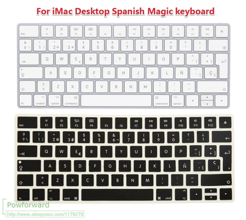 Spanish Language Silicone Keyboard Cover Skin for Apple Magic Keyboard Wireless Bluetooth MLA22LL/A  A1644 European ISO Layout ► Photo 1/6