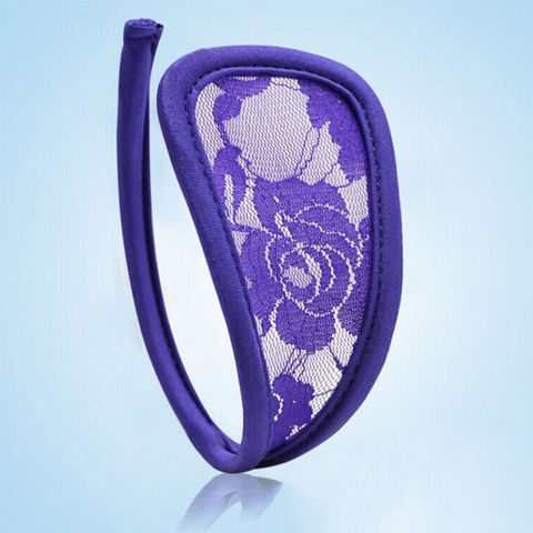 HEVIRGO Panties Lace C-String Leopard Print Briefs for Women,Purple