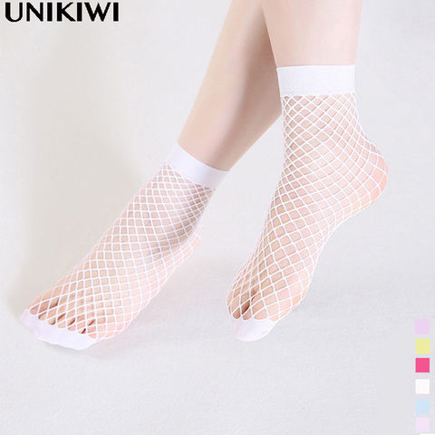 7 Colors.Chic Streetwear Women's Harajuku Candy Color Breathable Fishnet Socks.Sexy Hollow out Nets Socks Ladies Sweet Mesh Sox ► Photo 1/6