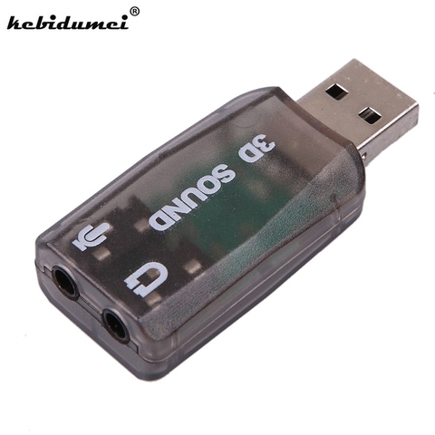 kebidumei New External USB 2.0 Sound Card 3D Audio 5.1 Sound Card Adapter 3.5mm Mic Speaker earphone Interface For Laptop PC ► Photo 1/5