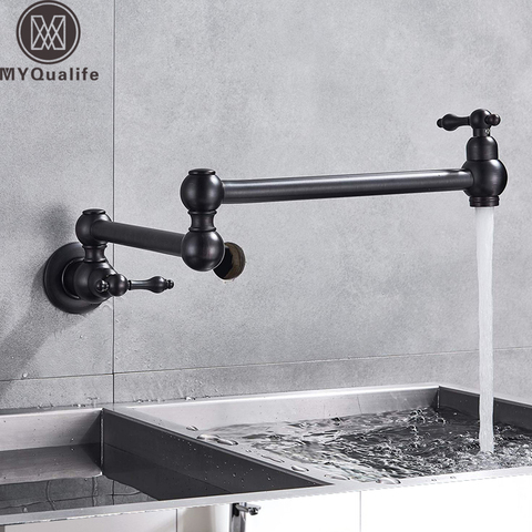 Brushed Nickel Single Handle Bathroom Kitchen Faucet One Hole Cold Water Folding Washing Basin Taps ► Photo 1/6