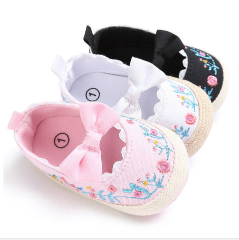 Citgeett Newborn Infant Baby Girl Bowknot Shoes Sneaker Anti-slip Soft Sole Prewalker ► Photo 1/6