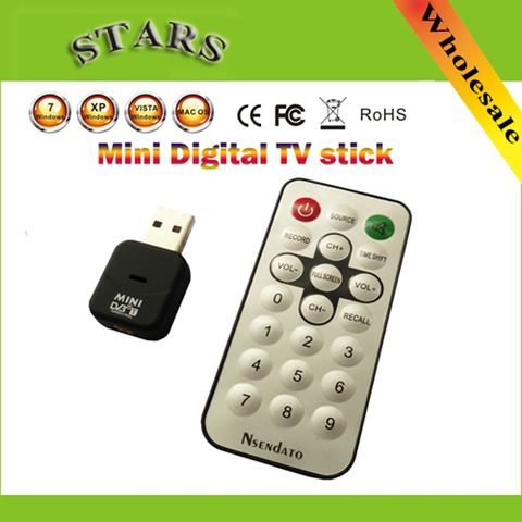 Mini USB 2.0 Digital terrestrial video Radio TV Stick Tuner Dongle Receiver Recorder with Remote Control for PC Laptop HDTV ► Photo 1/6