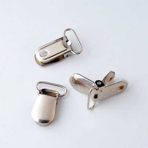 5PCs Lead Free Metal Suspender Pacifier Clips With Plastic Craft Sewing Tool 34x15mm F0803 ► Photo 1/1