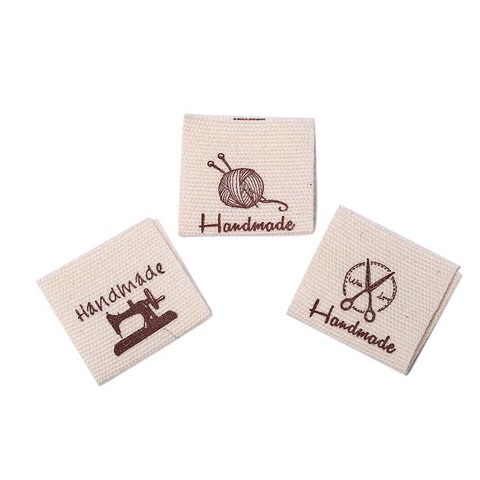 50pcs Cotton Clothing Labels Handmade Embossed Tags DIY Flag Labels For Garment Sewing Accessories ► Photo 1/6
