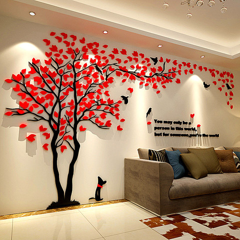3D Removable Tree Mirror Wall Sticker Art Mural Wall Stickers Home Decoration 