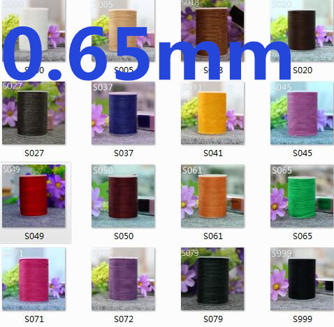 YL065  0.65mm 78m Long Round Polyester Fibre Waxed Thread for Leather Sewing ► Photo 1/3