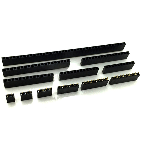 10pcs 2.54mm Female Header 1X2/3/4/5/6/7/8/9/10/12/13/14/15/16/18/20/24/30/40P Straight single row PH8.5mm 0.1