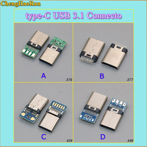 ChengHaoRan New 2-10PCS USB Power Connector Charge Dock port Plug type-C USB 3.1 Connecto Type C USB male Jack ► Photo 1/1