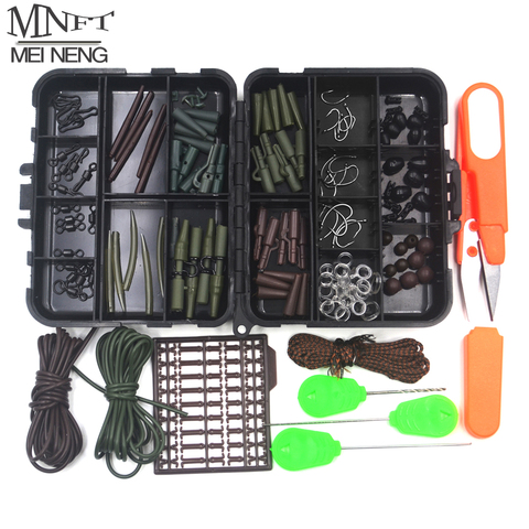 MNFT 1Set Carp Fishing Tackle Kit Box Lead Clips/Beads/Hooks/Scissors/Rigging/ Anti-tangle Sleeves/Swivels Baits Terminal Tackle ► Photo 1/6