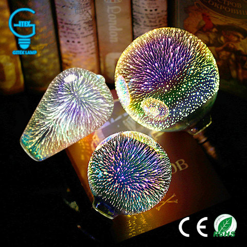3D Colourful Star LED Edison Bulb E27 220V Lamp Decoration Novelty Light A60 ST64 G80 G95 G125 Holiday Wedding Party Ampoule ► Photo 1/6