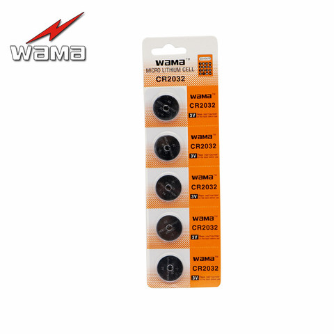 5pcs/pack Wama 3V CR2032 Button Cell Coin Battery BR2032 DL2032 EA2032C ECR2032 CR 2032 Li-ion Lithium Car Remote Batteries ► Photo 1/1
