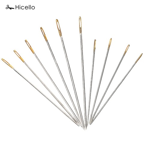 Hicello 10Pcs/Bag Stainless Steel Sewing Needles Golden Head Sewing Pins Set Home DIY Craft Household Sewing Accessories Costura ► Photo 1/6