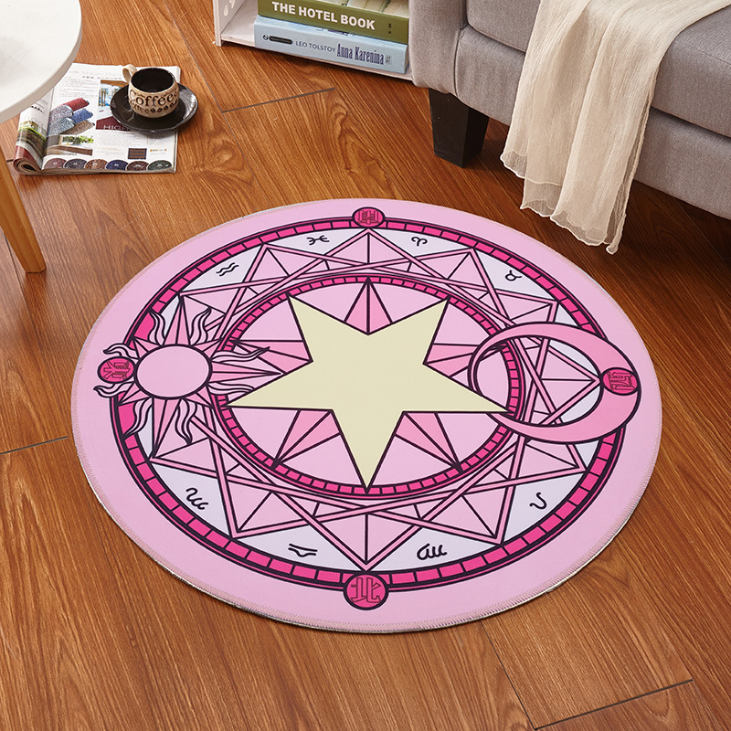 Anime Card Captor Sakura Magic Circle Round Rug Door Room Carpet Floor Mat Gift 