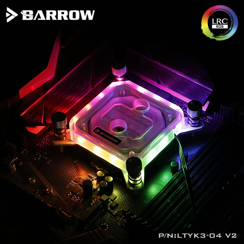 Barrow LTYK3-04-V2, For Intel Lga115x CPU Water Blocks, LRC RGB v2 Acrylic Microcutting Microwaterway Water Cooling Block ► Photo 1/2