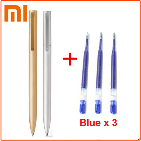 Original Xiaomi Mijia Metal Sign Pen 0.5mm Switzerland Refill Blue/Black/Red ink Signing pens for school Office ballpoint pen ► Photo 1/6