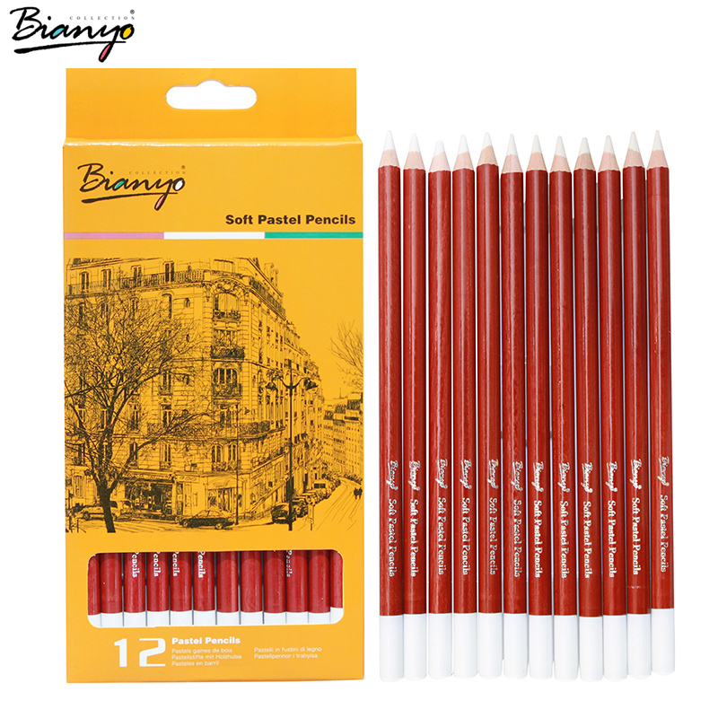 12pcs Professional Soft Pastel Pencils Wood Skin Tint Pastel Colored Pencil  - Wooden Colored Pencils - AliExpress