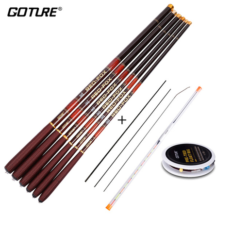Goture Carbon Fiber Telescopic Fishing Rod Kit 3.0-7.2M Stream Fishing Rod with Spare Tips, Fishing Float Rig Set vara de pesca ► Photo 1/6
