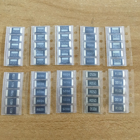 50PCS Alloy resistance 2512 SMD Resistor Samples kit ,10 kindsX5pcs=50pcs R001 R002 R005 R008 R010 R015 R020 R025 R050 R100 ► Photo 1/6