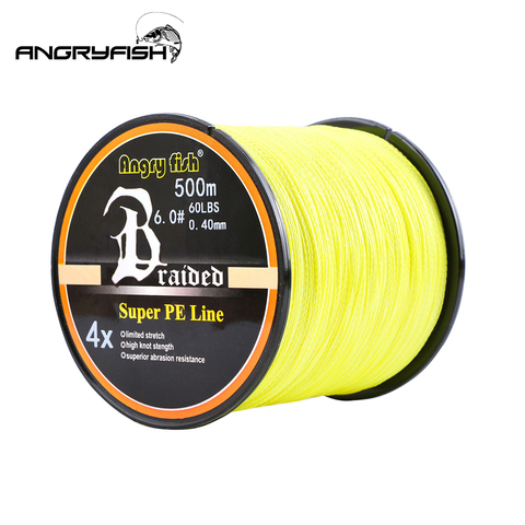 Angryfish Hot New 500m 4 Strands Braided Fishing Line 8 Colors Super PE Line Strong Strength ► Photo 1/6