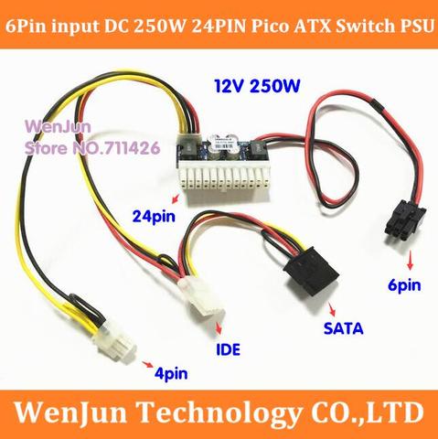 NEW PCI-E 6pin Input DC-ATX-250W 24pin Power Supply Module Swithc Pico PSU Car Auto Mini ITX High DC-ATX power module ITX Z1 ► Photo 1/4