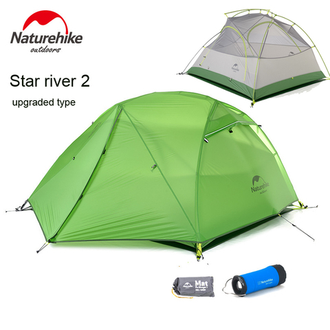 DHL freeshipping New 2 Person Camping Tent Waterproof 20D Silicone Fabric Double-layer Tent 4 seasons Tent NH17T012-T ► Photo 1/5