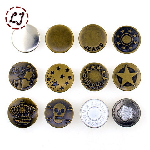 New arrive 10sets/lot 17mm bronze fashion metal jeans button shank button for garment pants sewing clothes accseeories handmade ► Photo 1/6