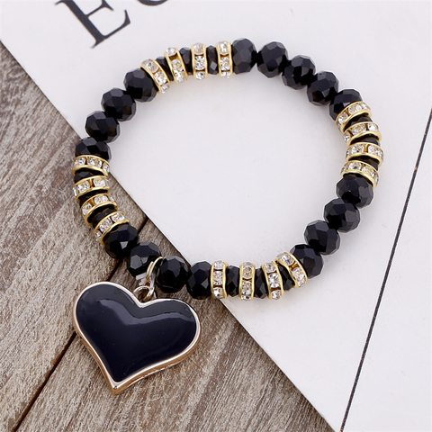 New Fashion Geometric Beaded Women Heart Bracelets Simple Stone Bead Charm Bracelets & Bangles For Women Jewelry Gift ► Photo 1/6