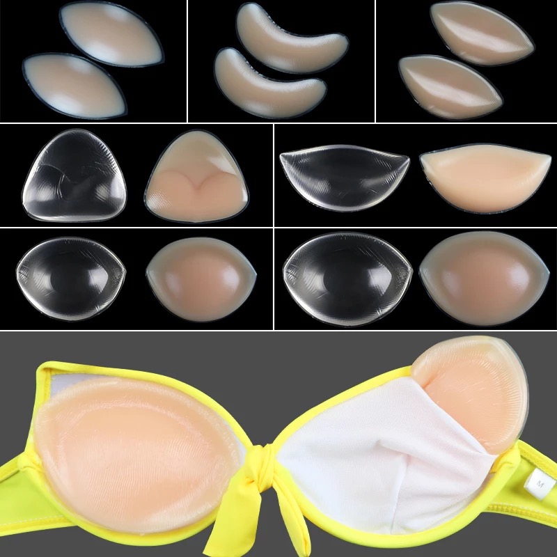 2Pcs Thicken Sponge Bra Pads Push Up Breast Enhancer Removeable Bra Padding  Inserts Cups for Swimsuit Bikini Padding Intimates - AliExpress
