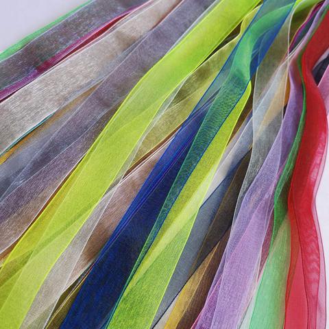 suoja 20 yards/pack Mix Random delivery  2cm beautiful silk Organza Wedding Decoration ribbon crafts gift packaging belt ► Photo 1/2