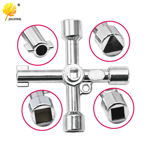 4 Way Universal Cross Triangle Wrench KEY for Train Electrical Elevator Cabinet Valve Alloy Triangle ► Photo 1/6