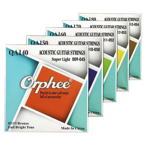 Orphee High Quality QA Series Medium Super Light Extra Light Acoustic Guitar Strings 85/15 Bronze Color End-Ball ► Photo 1/6